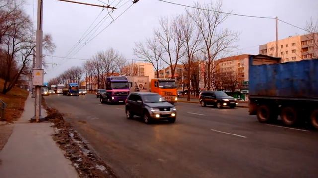 Протестующие дальнобойщики во Владивостоке. смотреть онлайн