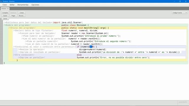 División de dos número en JAVA con condicional IF смотреть онлайн
