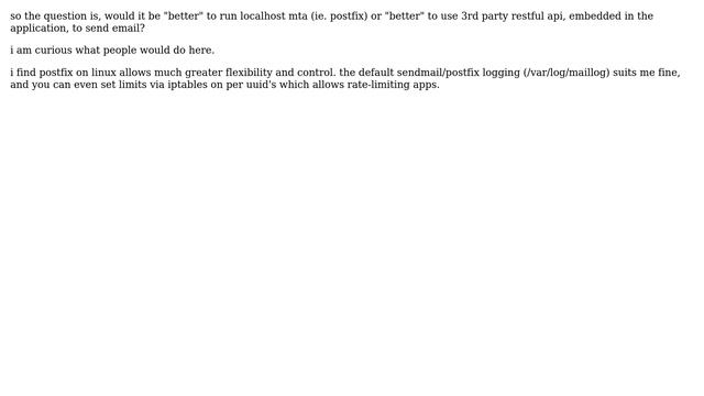 DevOps & SysAdmins: Running localhost mta vs. php smtp'ing via 3rd party api смотреть онлайн