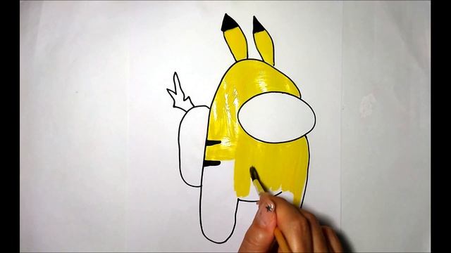 Как нарисовать амонг ас пикачу // How to draw among us pikachu смотреть онлайн