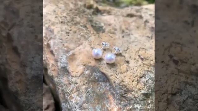 Серебряные серьги гвоздики с натуральным жемчугом смотреть онлайн