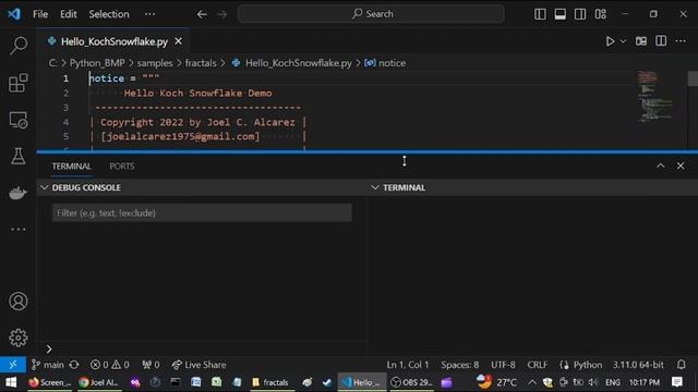 Koch #snowflake #fractal #4bit #render #with #my 100% #pure #python #graphics #library смотреть онлайн