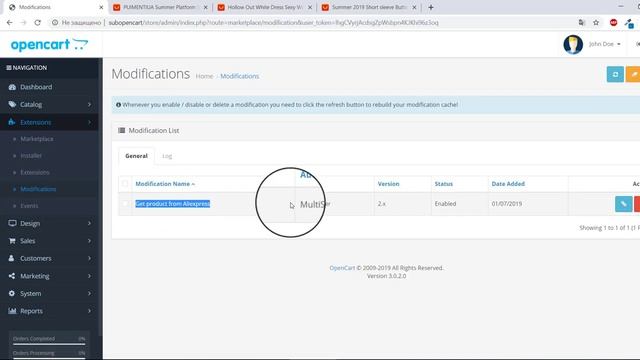 "Import products from Aliexpress" OpenCart extension Installation process смотреть онлайн