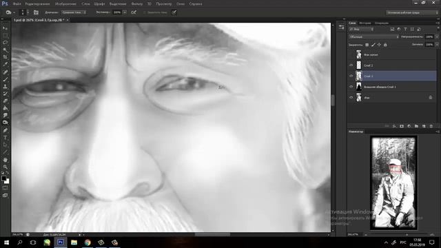 Ретушь сильно засвеченного фото ( не обучающее видео) CS6, Wacom Intuos M, скорость 7х