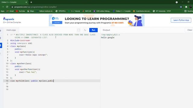 MULTILEVEL INHERITANCE & MULTIPLE INHERITANCE IN C++||OOPS CONCEPT смотреть онлайн