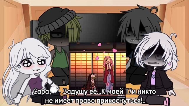 Реакция персонажей «Your boyfriend game” на Т/И как Незуко Камадо | Gacha club смотреть онлайн