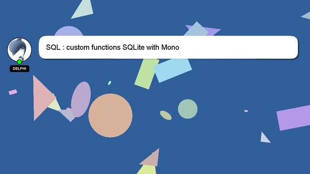 SQL : custom functions SQLite with Mono смотреть онлайн