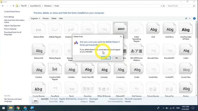 How to Uninstall font in windows 10,7,8 in hindi 2021 | Windows font delete by one click | Uninstal смотреть онлайн