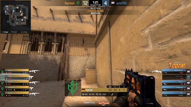 [RU] Sprout vs pro100 | Карта 1: Mirage | BO3 | Hellcase Cup 8 Группа В смотреть онлайн