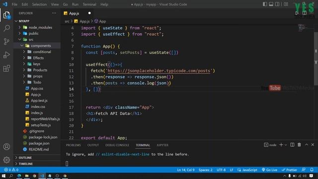 Fetch an API Data | React JS Malayalam Tutorial | Part-13 смотреть онлайн