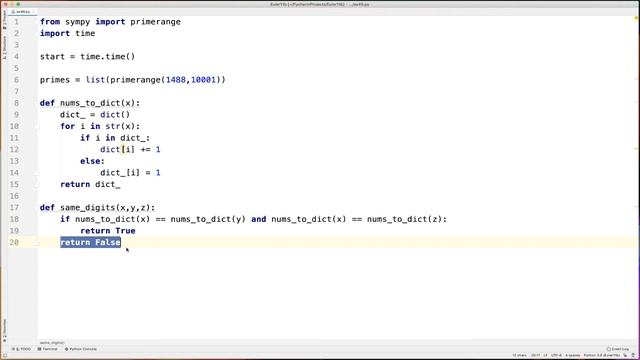 Project Euler Problem 49 (Python) смотреть онлайн