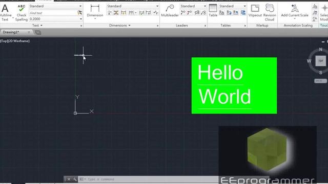 AutoCAD 2014 Tutorial: HELLO WORLD смотреть онлайн