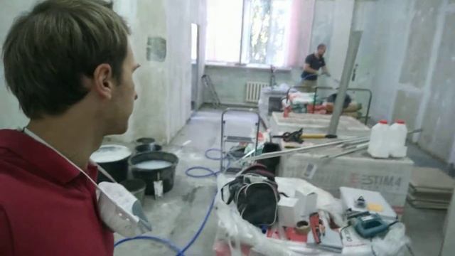 Механизированное нанесение шпаклевки. Самара. смотреть онлайн