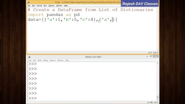 Python Data Frame Using Dictionary | Creation of Data Frame using Dictionary in Python In Hindi #2 смотреть онлайн