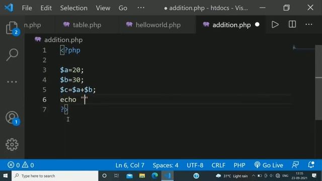 Addition of two numbers in PHP ||PHP for beginners смотреть онлайн
