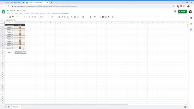 How to count/tally specific responses with COUNTIF (2020) | Google Docs/Sheets Tutorials смотреть онлайн