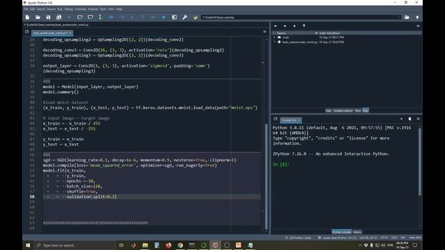 Train a Deep Autoencoder Network on MNIST dataset in Keras and Record duration of Training - Python смотреть онлайн