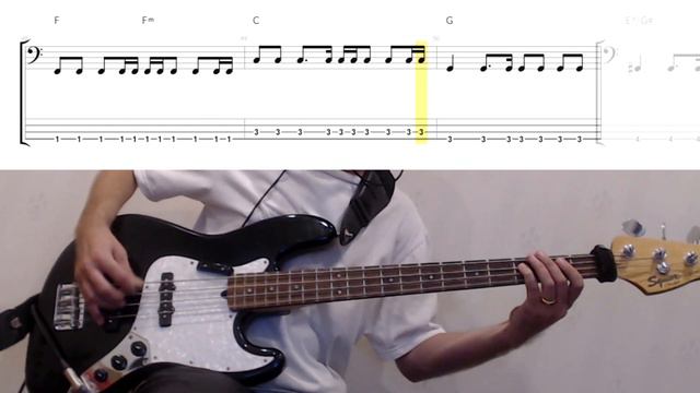 Don't Look Back in Anger by Oasis - Bass Cover (tablature & notation included) смотреть онлайн