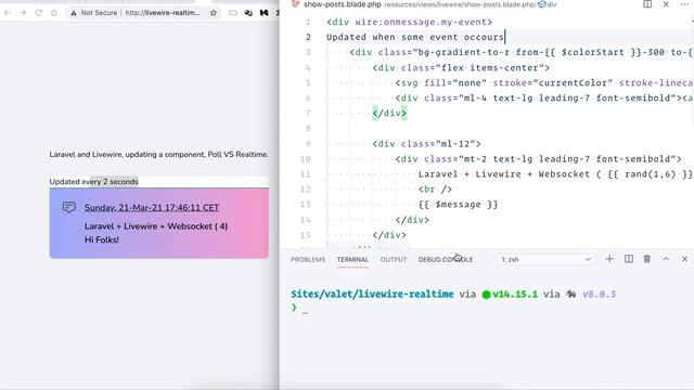 Livewire Updating Component: Poll VS Realtime смотреть онлайн