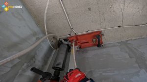 Алмазное бурение в ПОТОЛОК. Hilti DD-150U+ DD VP-U 230V
