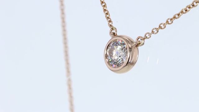 0.85CT Round Brilliant Diamond Rose Gold Pendant & Necklace Retail $5K $1995 смотреть онлайн