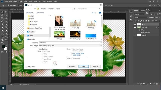 Cách xuất file ảnh chất lượng cao trong Photoshop, lưu file định dạng jpg, png, jpeg, psd..