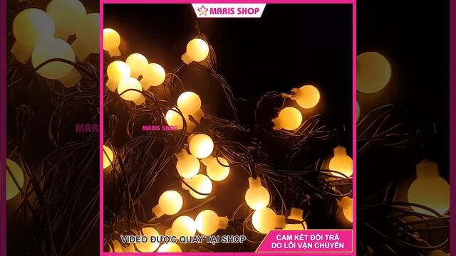 Đèn LED dây viên bi màu vàng dài 5 mét 40 bóng trang trí Noel, hang đá, lễ Tết ánh sáng vàng rực r смотреть онлайн