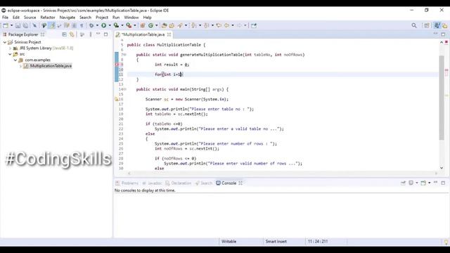 How to Print Multiplication Table in Java | Coding Skills смотреть онлайн