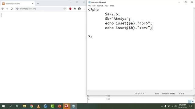 isset and unset functions in PHP with Bhumika Zalavadia смотреть онлайн