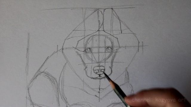 Как нарисовать щенка немецкой овчарки карандашом. Поэтапное рисование. Рисую шерсть смотреть онлайн