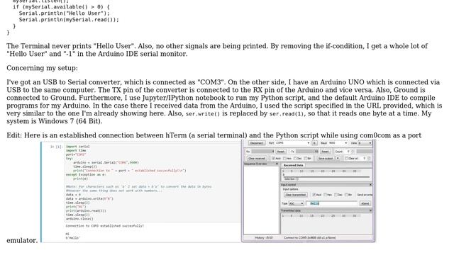 Arduino-Pyserial communication on Python 3, Windows machine: Pyserial.write() doesn't seem to do... смотреть онлайн