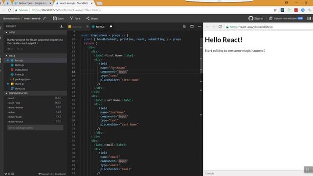 17) Introduction to Redux Form - Learn React js in Tamil смотреть онлайн