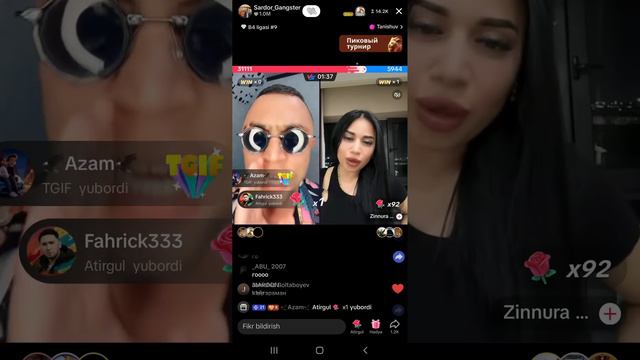 SARDOR YUTQAZSA ZINNURAGA UYLANAR EKAN🥶😱😱😱ZINURA AKTRESA SARDOR GANGSTER BILAN BATTL#zinnura #sardo