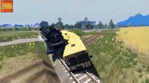 Steam Train railroad crossing Crashes BeamNG Drive