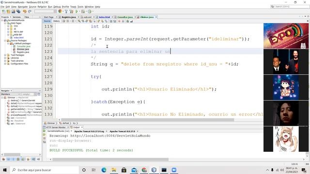 CRUD Servlets Consultar y Eliminar смотреть онлайн