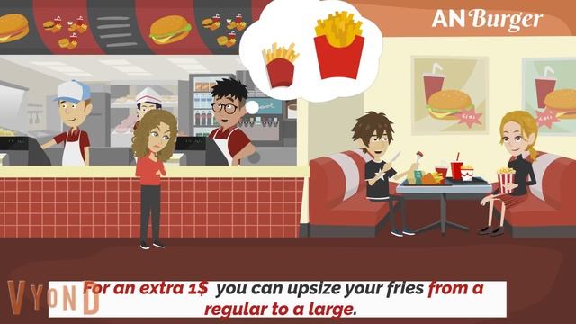 ORDERING FOOD. AT FAST FOOD RESTAURANT