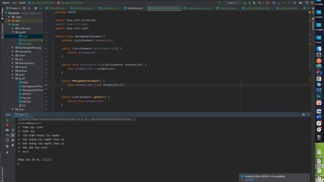 Demo Bài tập QL java core file CSV смотреть онлайн
