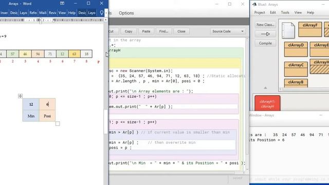 Java Programming - Array Handling - H ; Finding the minimum and its position in an array смотреть онлайн