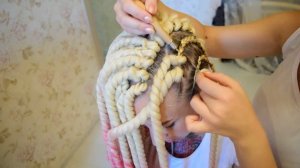 Мамбо твист через брейды, делаем афроприческу