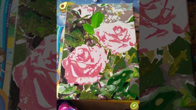 Я рисую картину #рисования #картина #розы #я #дети смотреть онлайн