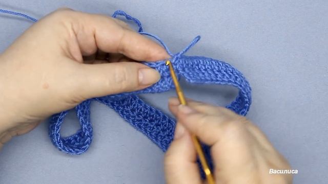 Шапка крючком имитация лицевой глади #5 @VasilisaZholtikova смотреть онлайн