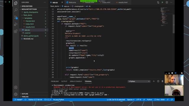 Get started w/ Python(Flask) and Neo4j - Guest Roni Das - Michael Hunger on Twitch смотреть онлайн