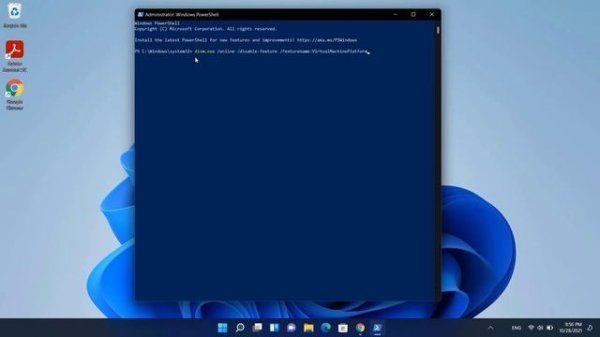 Disable Virtual Machine Platform windows 11 via PowerShell
