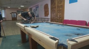 Перетяжка бильярдного стола интересный случай 3 часть