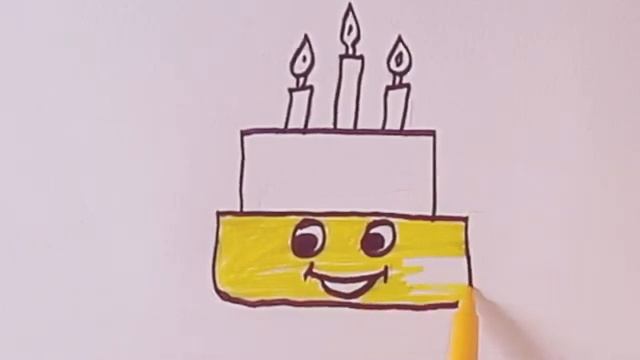 A Cute Cake Drawing Painting & Colouring for kids Toddlers | How to draw a Cake #cakedrawingforkids смотреть онлайн