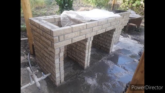 Мини мангальная зона на даче, своими руками.  Зона барбекю