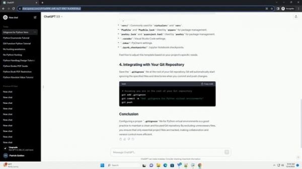 gitignore for python venv
