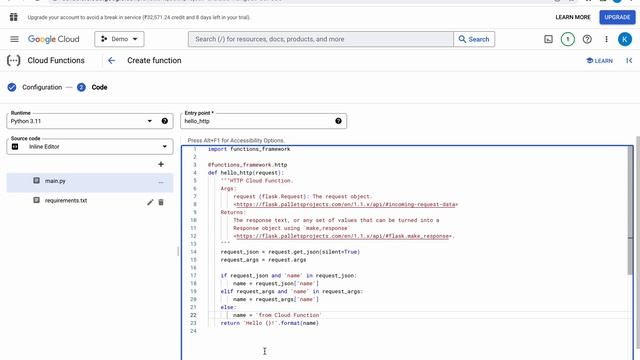 Deploying a Python HTTP Cloud Function in GCP using Console смотреть онлайн