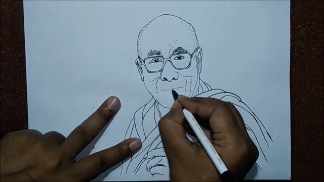 Dalai Lama drawing || 14th Dalai Lama || Tenzin Gyatso смотреть онлайн