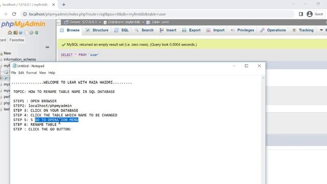How to rename Sql database table in One second || Learn SQL || Urdu & Hindi смотреть онлайн